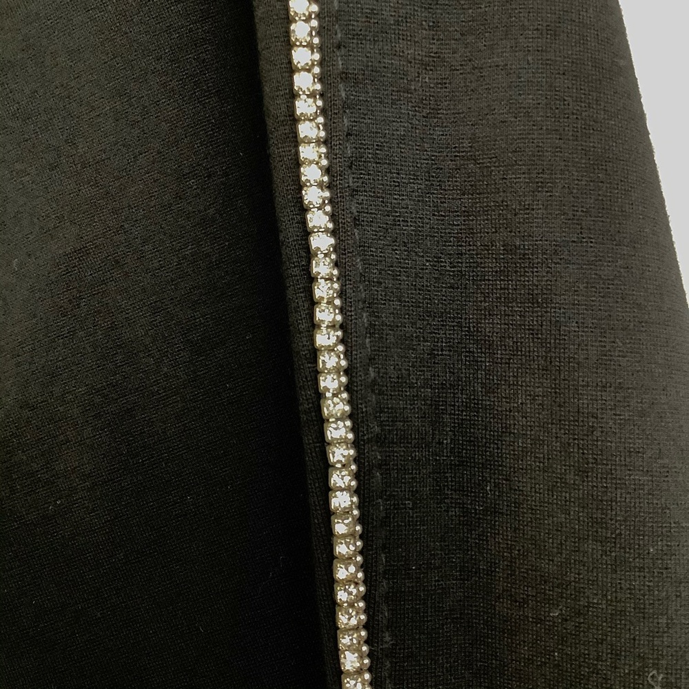 NWT Zara Rhinestone Trim Leggings in Black - Picture 3 of 4